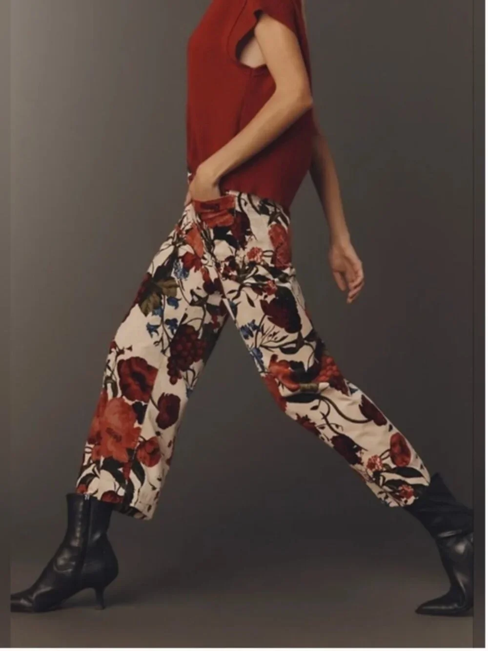 Anthropologie Maeve The Colette Dobby Jacquard Velvet Pants size 29 - Picture 2 of 8